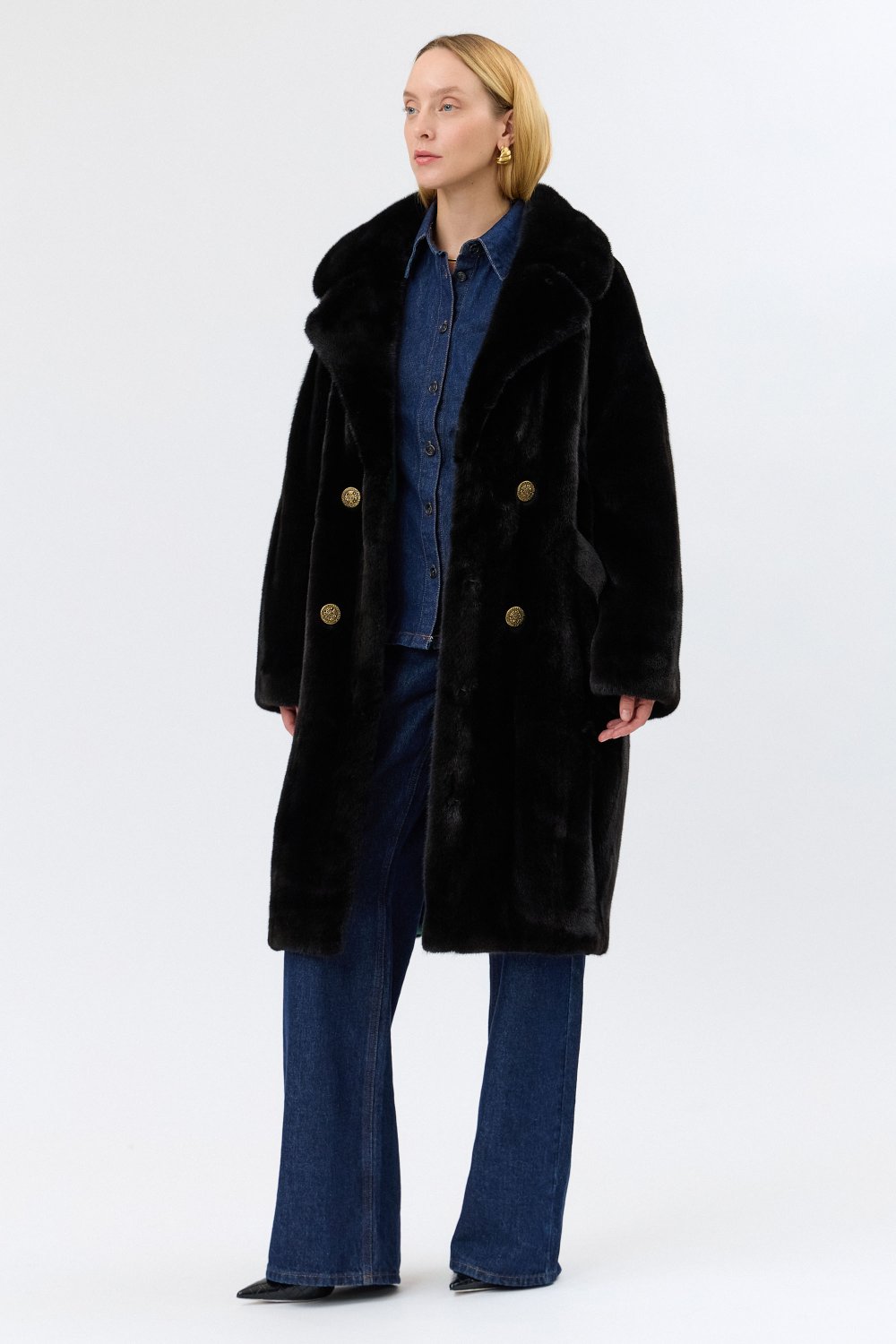 Шуба из меха норки oversize NR02