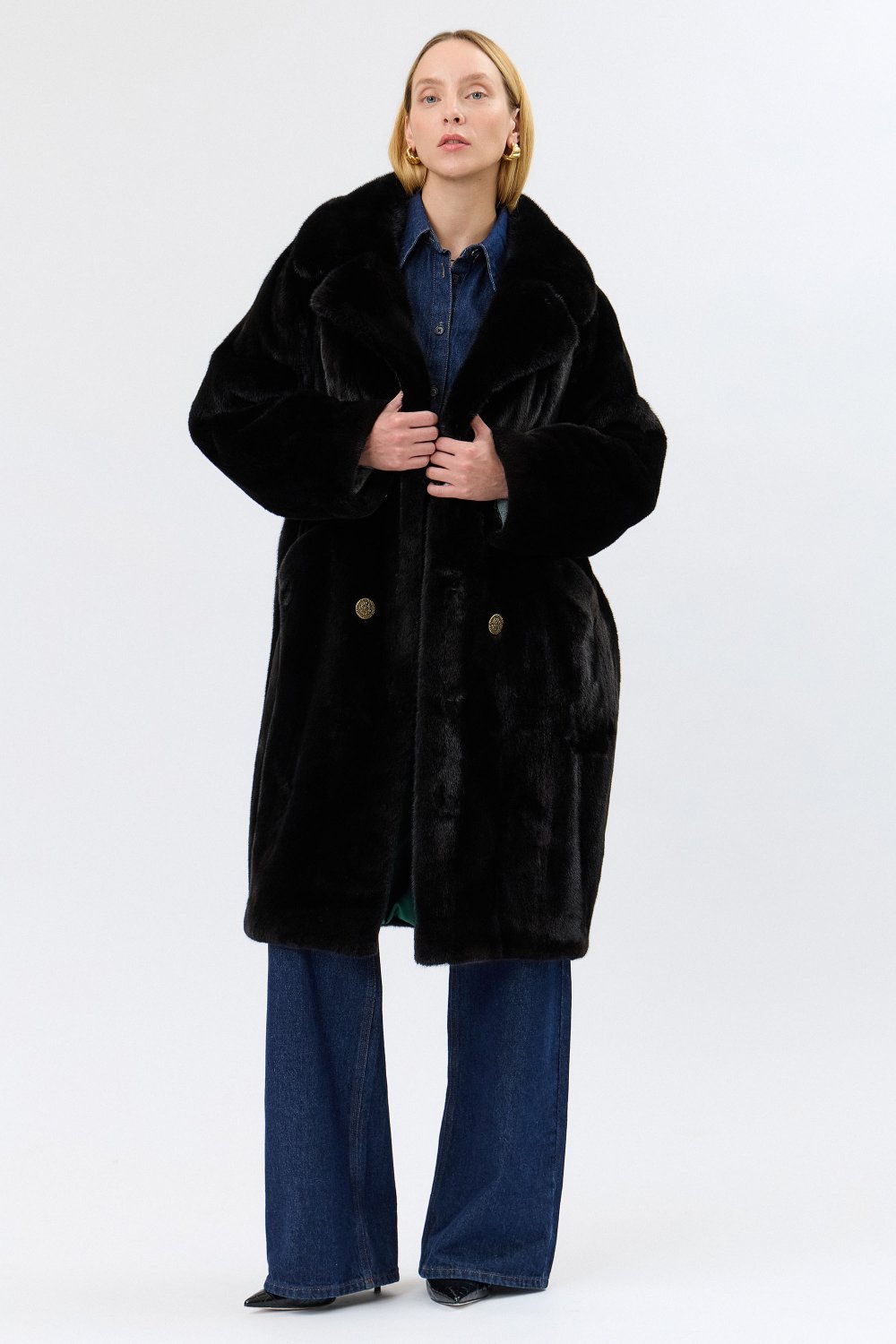 Шуба из меха норки oversize NR02