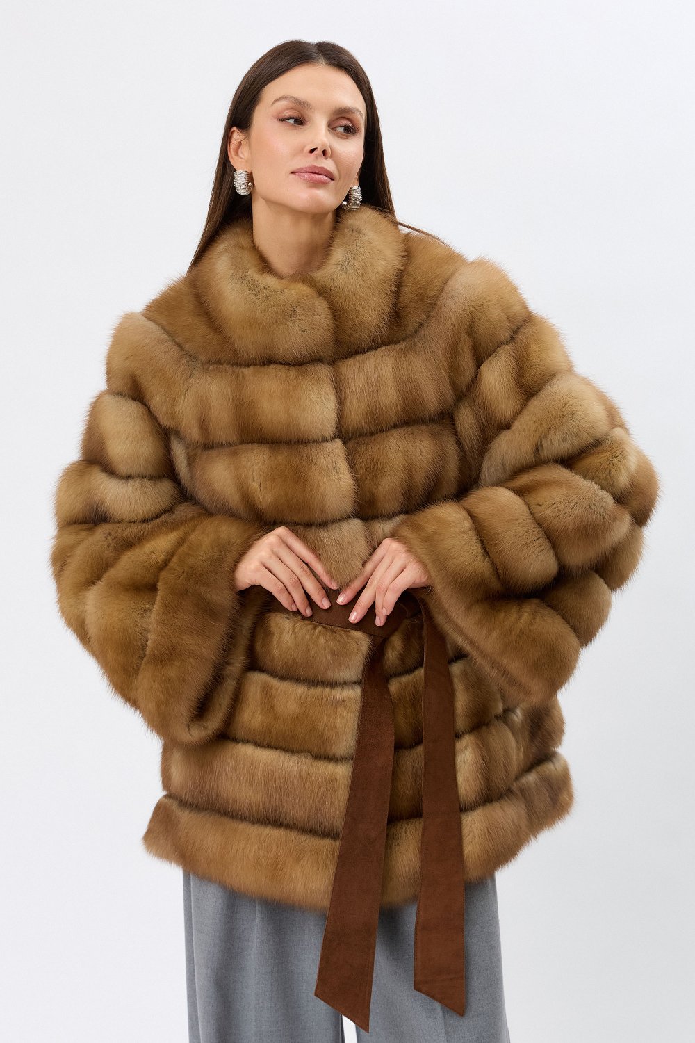 Шуба из куницы oversize KU24